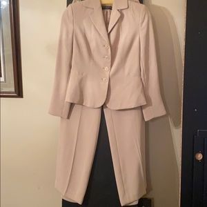 Tan pants suit